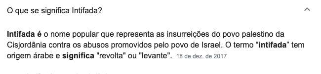 no ensino médio vocês já devem ter ouvido falar da primeira intifada, também conhecida como guerra das pedras. iniciou em 1987 (e durou 6 anos) um protesto popular de civis palestinos contra os abusos do exercito israelense. eles atiravam paus e pedras contra os militares.
