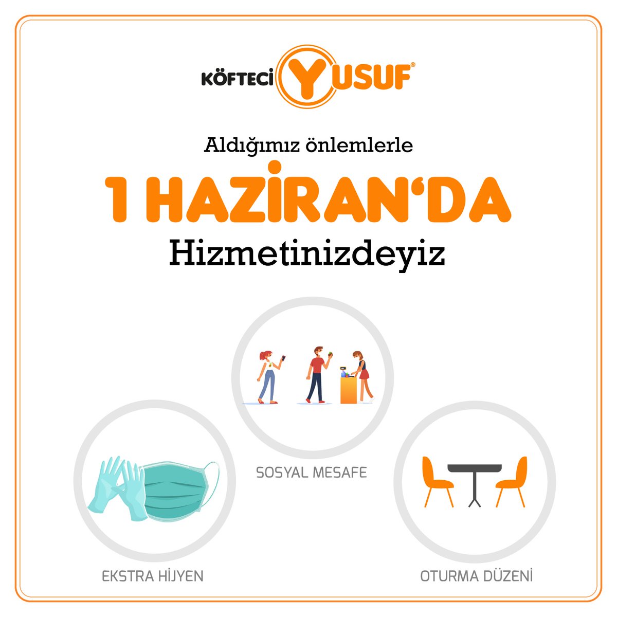 Aldığımız Önlemlerle 1 Haziran'da Hizmetinizdeyiz

•Sosyal Mesafe 
•Ekstra Hijyen
•Oturma Düzeni 

#köfteciyusuf #hayatıtadındayaşa #gerçeklezzetgerçekfiyat #hesaplıkasap #dönery #ekmekarasıy #yusufburger #dürümy #yolboyulezzetleri #sucuky #yolunuzunüzerindeyiz #1Haziran