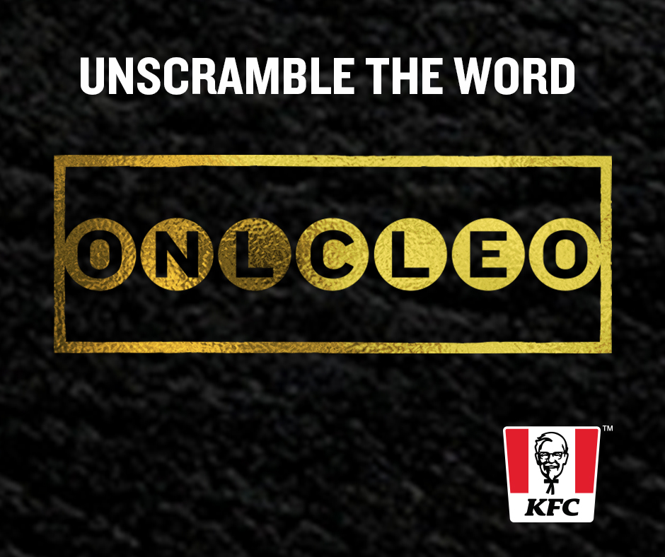 KFC_Ghana's tweet photo. Only a few will get this right: Unscramble the word below and reply with your answer.
#KFCUTW https://t.co/pzXe7RxfRZ