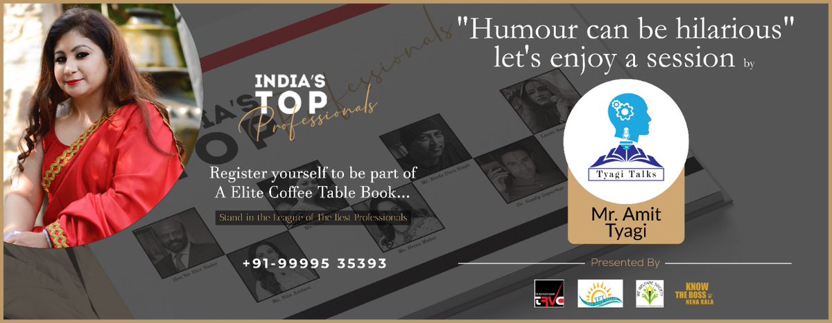TheRedVelvetC's tweet photo. Let me present some humour during #IndiasTopProfessional by @NehaaaKala ...

Do register your chance to watch out a elite Event and Mr. Amit Tyagi's, oops wala Live Humour...

In Gratitude
Neha Kala

#TT #TyagiTalks #ITP #IndiaSTopProfessionalsByNehaKala https://t.co/uCTrtvSGdK