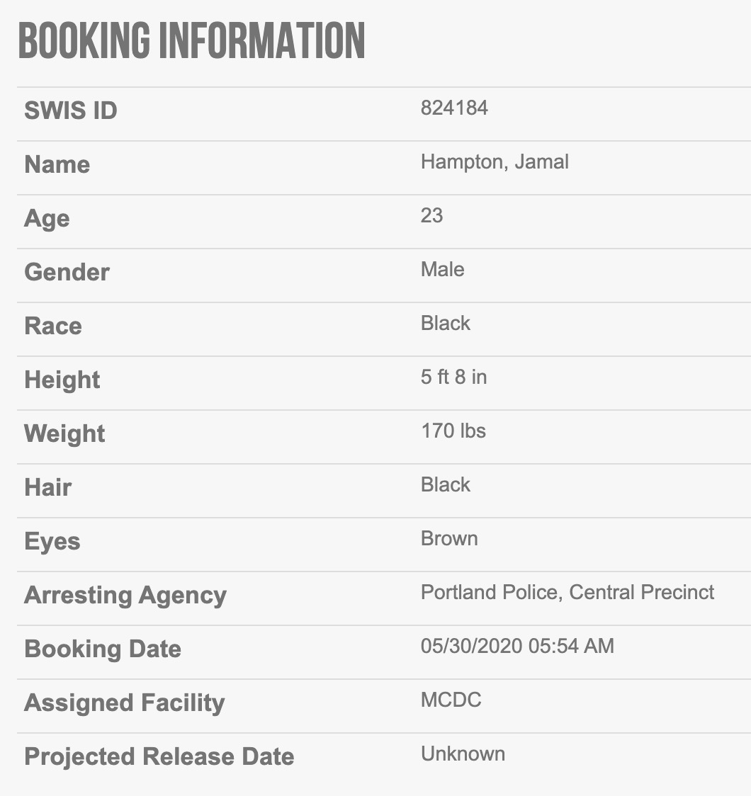 Jamal Hampton, 23Charges: felony riot, felony theft I, felony burglary II  #PortlandMugshots  #Antifa  #BlackLivesMatter    http://archive.vn/lxxLh 