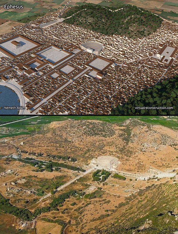 34. Ephesus (2nd century AC)Click on the picture to see the difference between the ancient city and the ruins today!