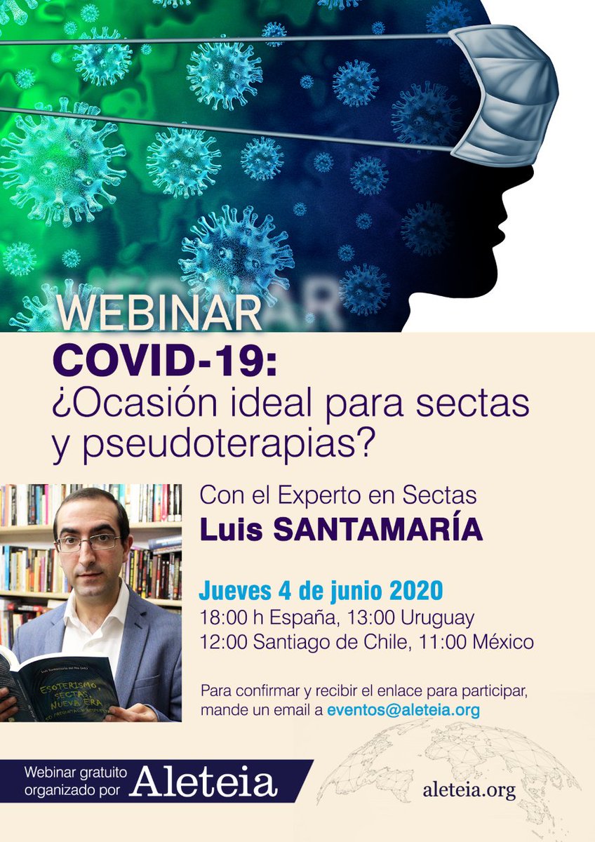 Coco_le_ariko's tweet image. "Jeudi 4 juin prochain, @vaiconDios de @InfoRIES participera à un webinaire sur #sects et # COVID19 organisé par @AleteiaES et ouvert à toutes les personnes intéressées
 @Infosectas @MiguelPastorino @jlvazquezborau @afariasdiaz https://t.co/9kMG19JqHn"