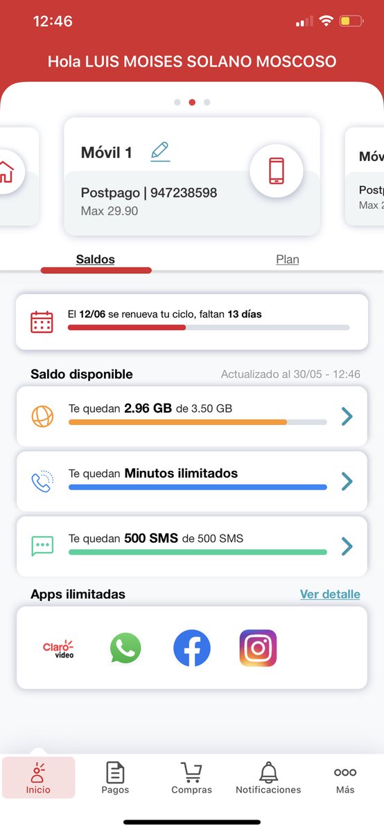 webmoises's tweet photo. Tengo un plan de 69.90 soles y en el app aparece 29.90 soles. Otra vez Claro? @ClaroPeru @ClaroTeAyuda @IndecopiOficial @OSINERGMIN @OSIPTEL @manuelrpp https://t.co/sUxsMTIxqP