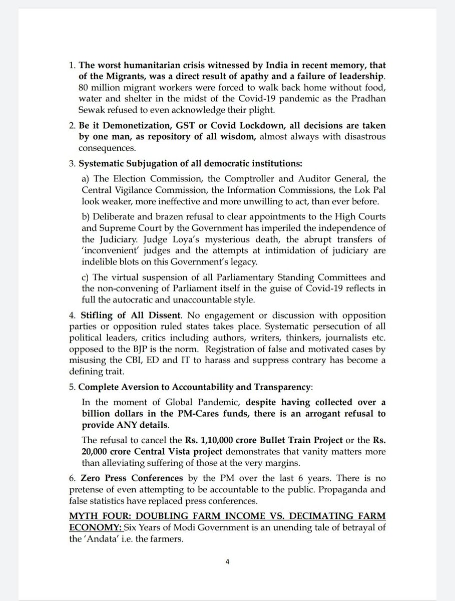 Highlights of Press Briefing on 6 years of  @narendramodi's  @BJP4India Government: Helpless Citizens - Heartless Government!By  @rssurjewala,  @kcvenugopalmp,  @rohanrgupta and  @pranavINC. 1/5