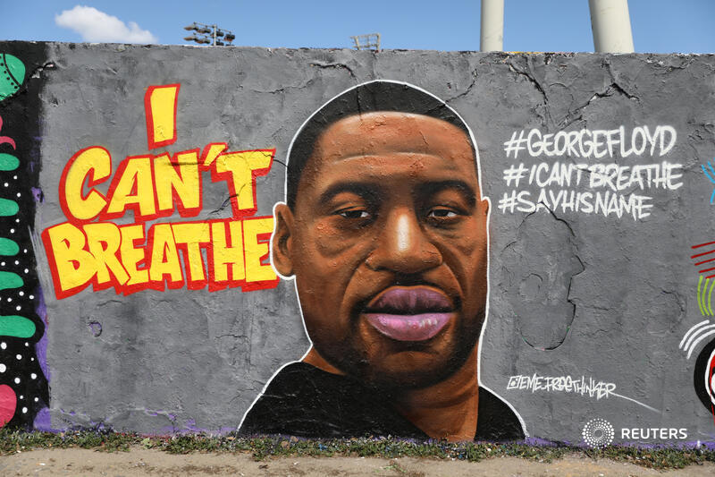A mural depicting George Floyd at Mauerpark in Berlin, Germany. Follow our live updates as protests flare after his death:  https://reut.rs/2An1ZKM   Christian Mang
