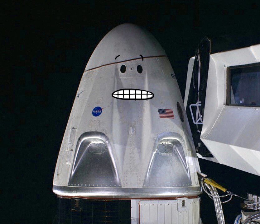 zenanaut's tweet photo. We’re on the edge of our seats! Go, Dragon. T-minus 1 hour.  #LaunchAmerica https://t.co/ZHoBlcYZr5