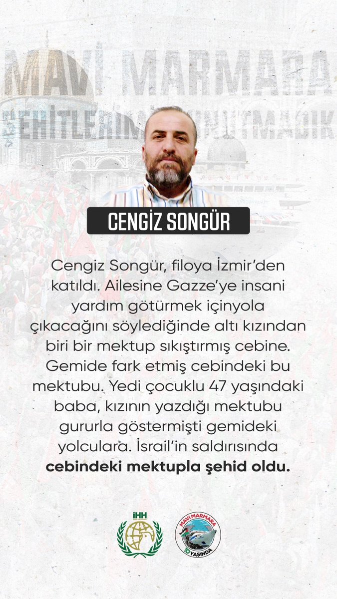 Gencihhburdur's tweet photo. #MaviMarmara10Yaşında

"Bir yetimin gülümsemesi için git baba...": Cengiz Songür https://t.co/TZl36wpvNK