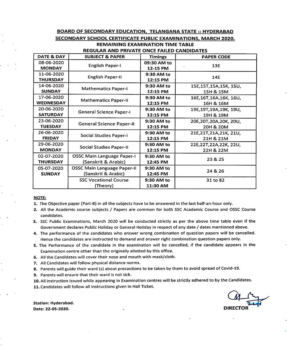 FARHANINFO's tweet photo. #Telangana #Hyderabad
#TS #BSE #SSC #PublicExaminations2020
#RemainingExamsSchedule
#TimeTable
#AllTheBest
#GoodLuck
#SSC_Students
#BoardExams
#COVID19
#CoronaLockdown
#Lockdown5
#lockdownextension https://t.co/O6GPi71Pp5