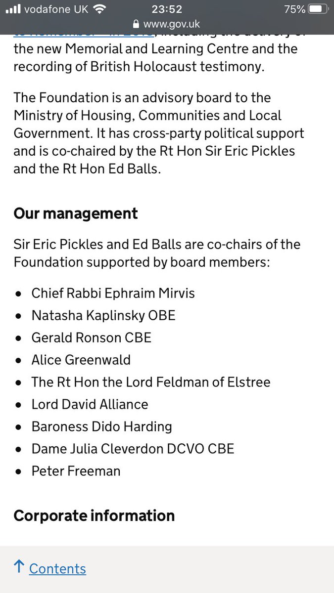 2015: It’s agreed that the UK needs a national Holocaust Memorial, with adjacent learning centre. The project will be led by UK Holocaust Memorial Foundation ( @UKHMF) an agency of the Ministry of Housing, Communities & Local Govt. There are some familiar names on the Board.2/n