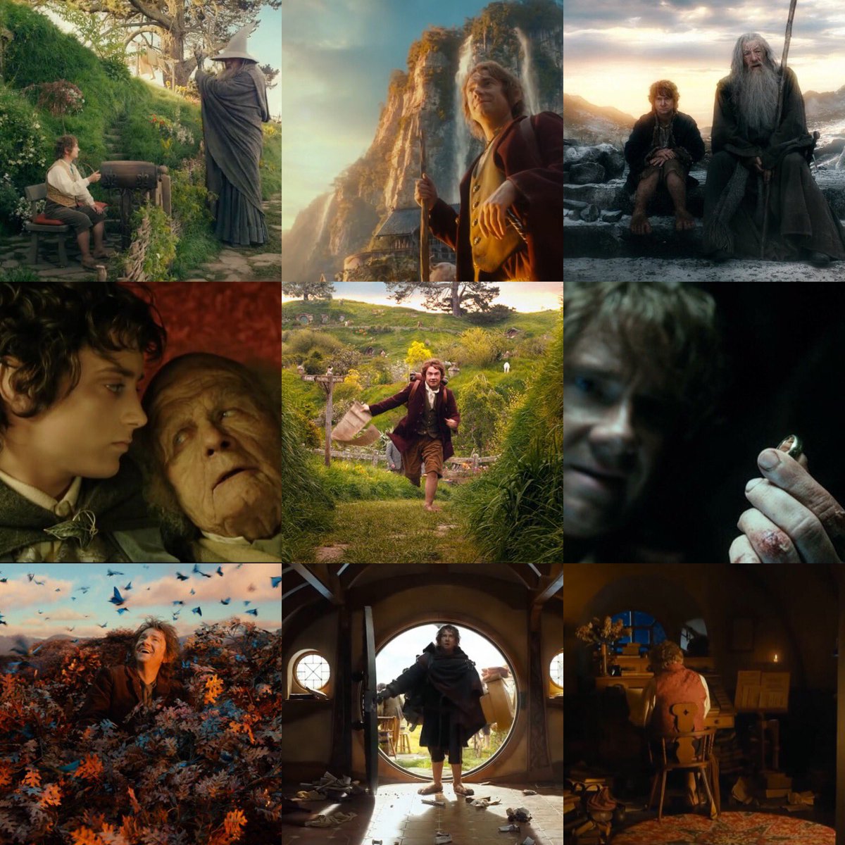 The Hobbit that started it all by leaving home and entering the world of the big folk, Bilbo Baggins.