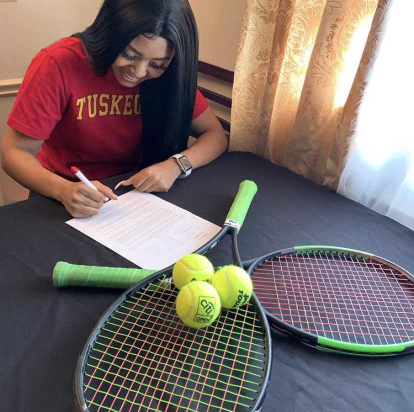 TennisTuskegee's tweet photo. ITS OFFICIAL SKEGEE 🔥🎾Join us in welcoming our newest incoming freshman Emperess Johnson to the family !! 🗣🗣🗣 #Skegeetennis #HBCUTennis #TUYOUKNOW https://t.co/49n2oj3xDZ