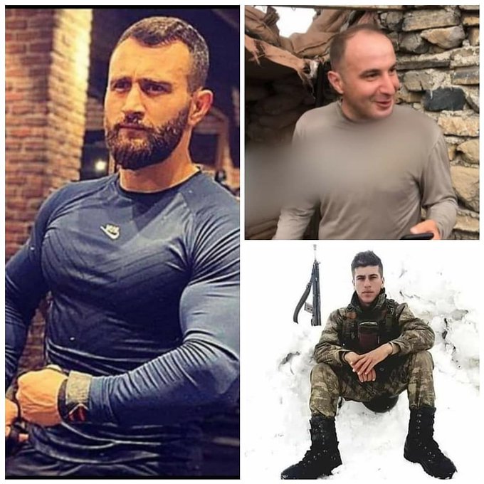 TrBirilerivar's tweet photo. Diyarbakır’da silahlı saldırı sonucu şehit olan polis memurumuz Atakan Arslan ile Hakkâri’de çıkan çatışmada şehit olan Uzman Çavuş Uğur Bora ve Piyade Er Mehmet Günay’a Allah’tan rahmet, ailelerine, sevenlerine ve aziz milletimizin başsağolsun Mekânları cennet olsun. https://t.co/6VXtzp2ED8