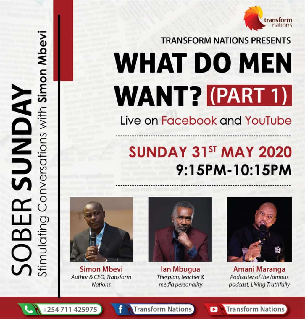 What do men want?
Join us - Simon, Judge Ian &amp; Amani on episode 1 of sober Sunday as we find answers to these questions.
What do men want?
What do they want in a relationship? What do they value in a lady? What do they want in life?
Be part of this great conversation!