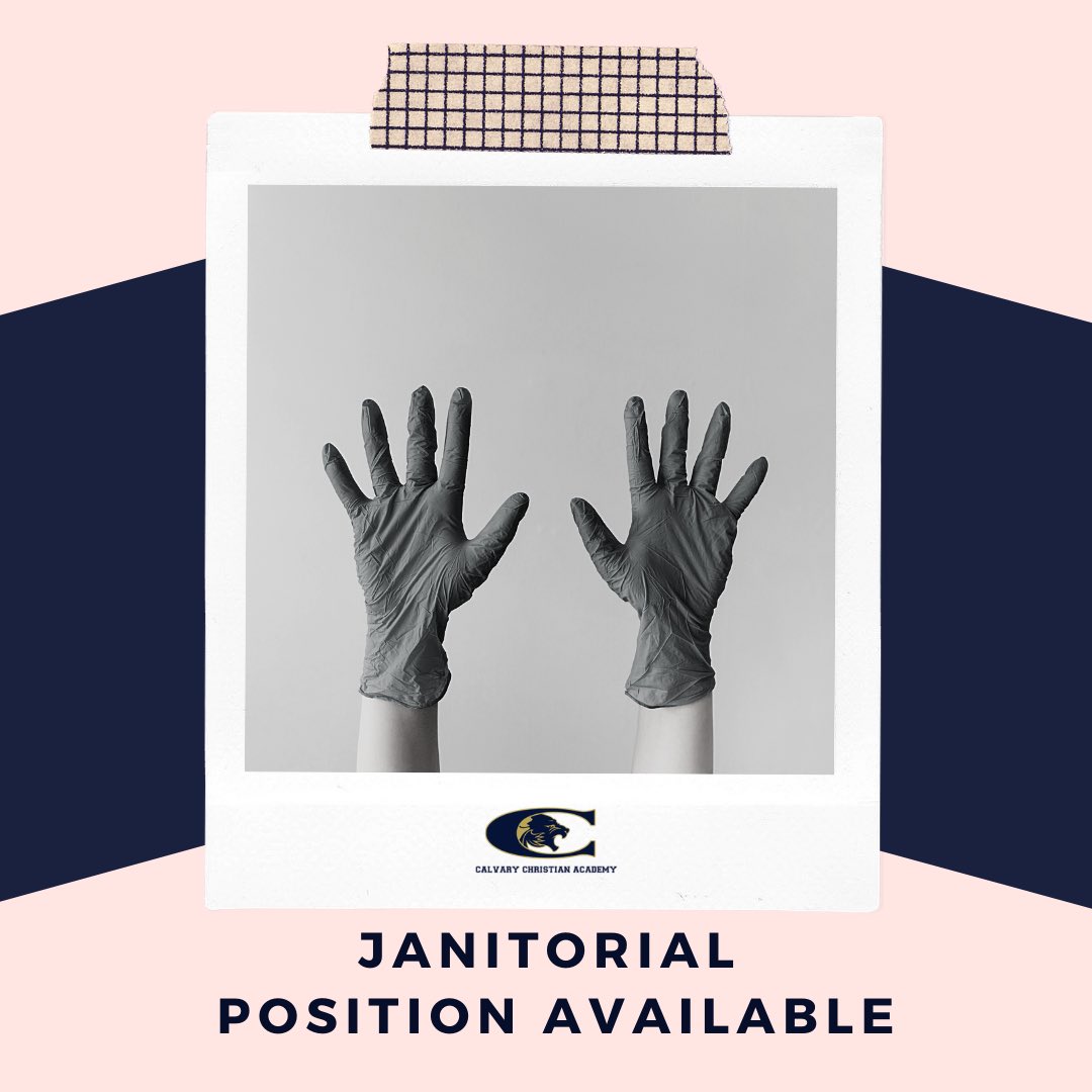 CCAOrmond's tweet photo. CCA is looking to hire a day time janitor! 🧼 If you’re interested, apply now at https://t.co/IU59DeqkfL https://t.co/OnR4VqlnSo