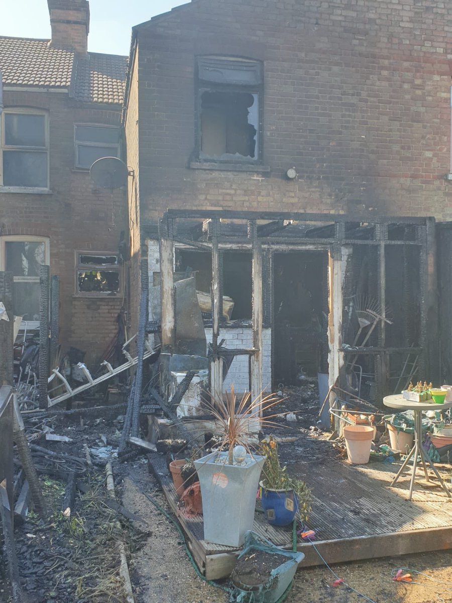 At 14.24 we were mobilised to a fire in Bradshaw Road, Watford . This was then escalated to a 12 pump attendance. The fire is now out and two pumps remain at the scene.