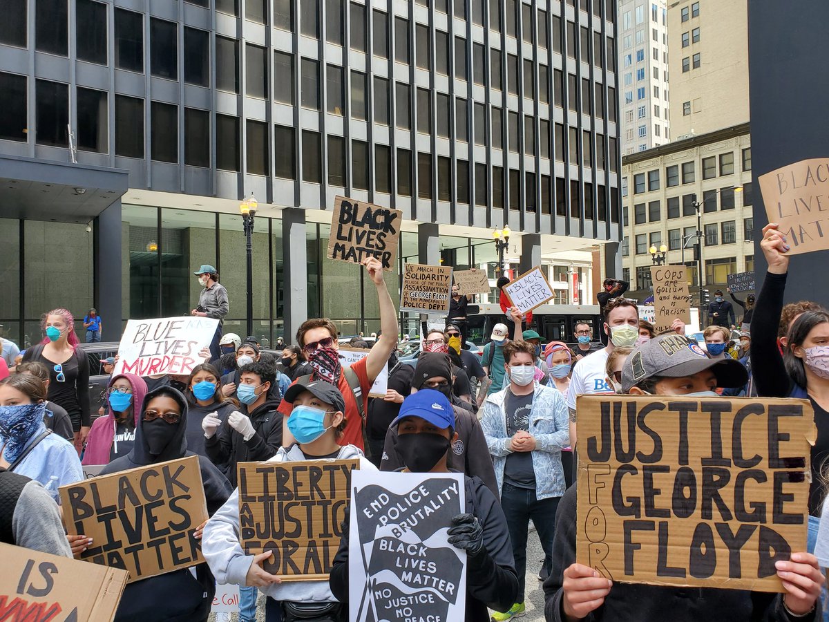 Some of the signs and scenes here at Federal Plaza.  #Chicago  #GeorgeFloyd