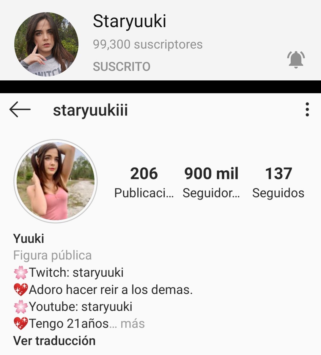 saulglez27's tweet photo. Doble felicitación para  @staryuukiii En cuestión de horas estoy seguro que llegaras a 100k en youtube, e igual felicitaciones por los 900k en instagram. Lo tienes más que merecido. ❤️ https://t.co/FQHLw9GH0D