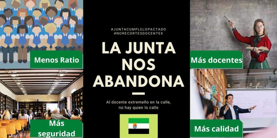 #JuntaCumpleLoPactado #norecortesdocentex menos ratio y más docentes necesitamos para afrontar esta crisis @PSOE @psoeextremadura