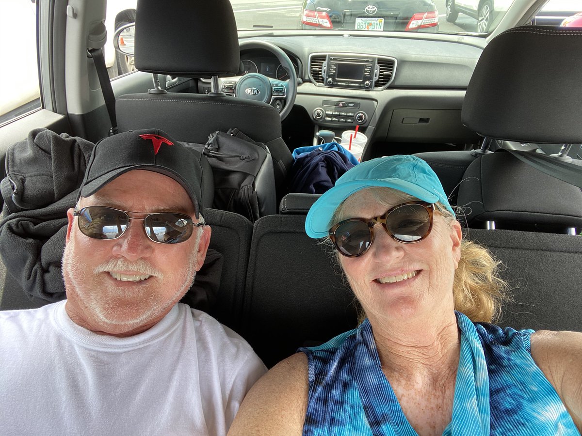 choirdivajohnso's tweet photo. On Wednesday, flew to Florida, sat in a car at Cape Canaveral for 4 hrs to see the launch. 17 minutes before launch it was scrubbed. Today we watch from home. Joey checking the weather just before launch. #LaunchAmerica https://t.co/eVZz3mKCXn