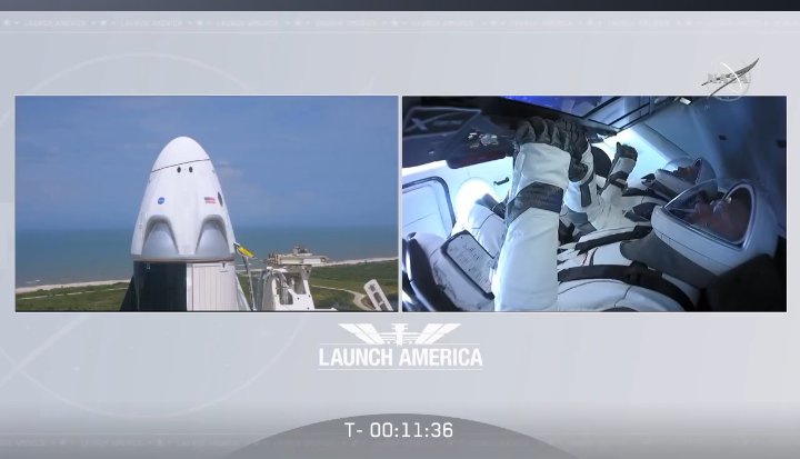 datacore5's tweet photo. Pausa no #SpaceAppsChallenge para ver o momento histórico da #SpaceX e #NASA https://t.co/E0Pth5dBkQ