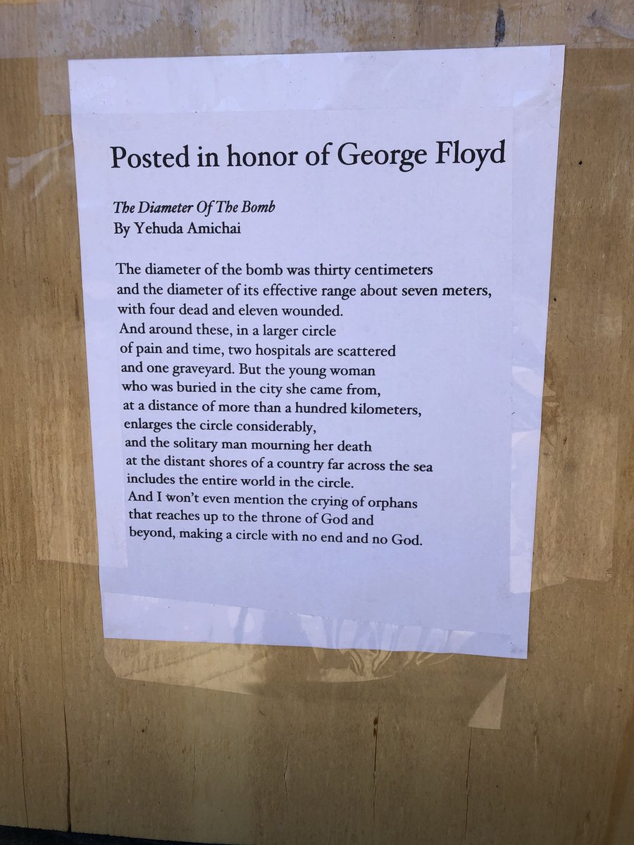 mollyhc's tweet photo. My dad was out helping clean this morning and put a poem up on Lake Street. It made me cry. https://t.co/GWichywXLy