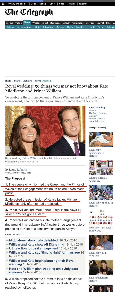 For those of you, who would like a crash course on  #PrinceWilliam &  #KateMiddleton’s love story. Please, take the pains to read thisTelegraph article or click on the photos.  https://www.telegraph.co.uk/news/uknews/royal-wedding/8139417/Royal-wedding-50-things-you-may-not-know-about-Kate-Middleton-and-Prince-William.html