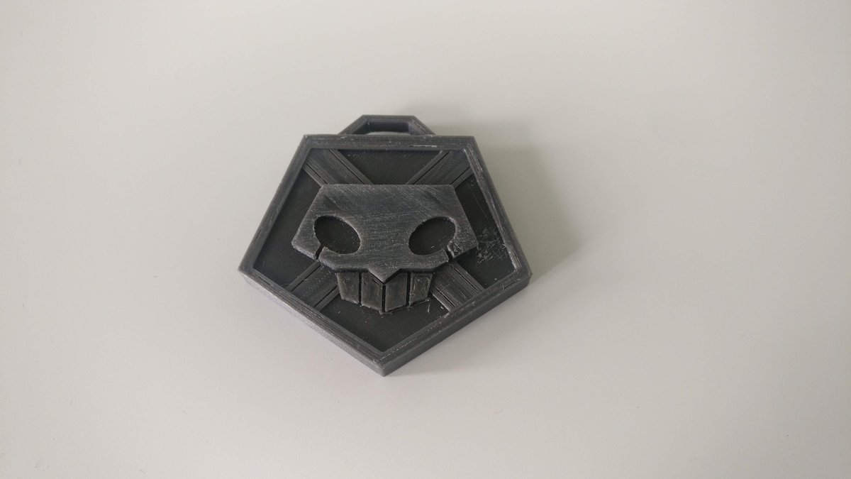 Following our first 3D printing tutorial, here is the final product!Watch how we designed this badge: https://www.twitch.tv/pluripro Tune in Monday's at 8PM EST for more printing! #3Dprinting  #bleachanimereturn
