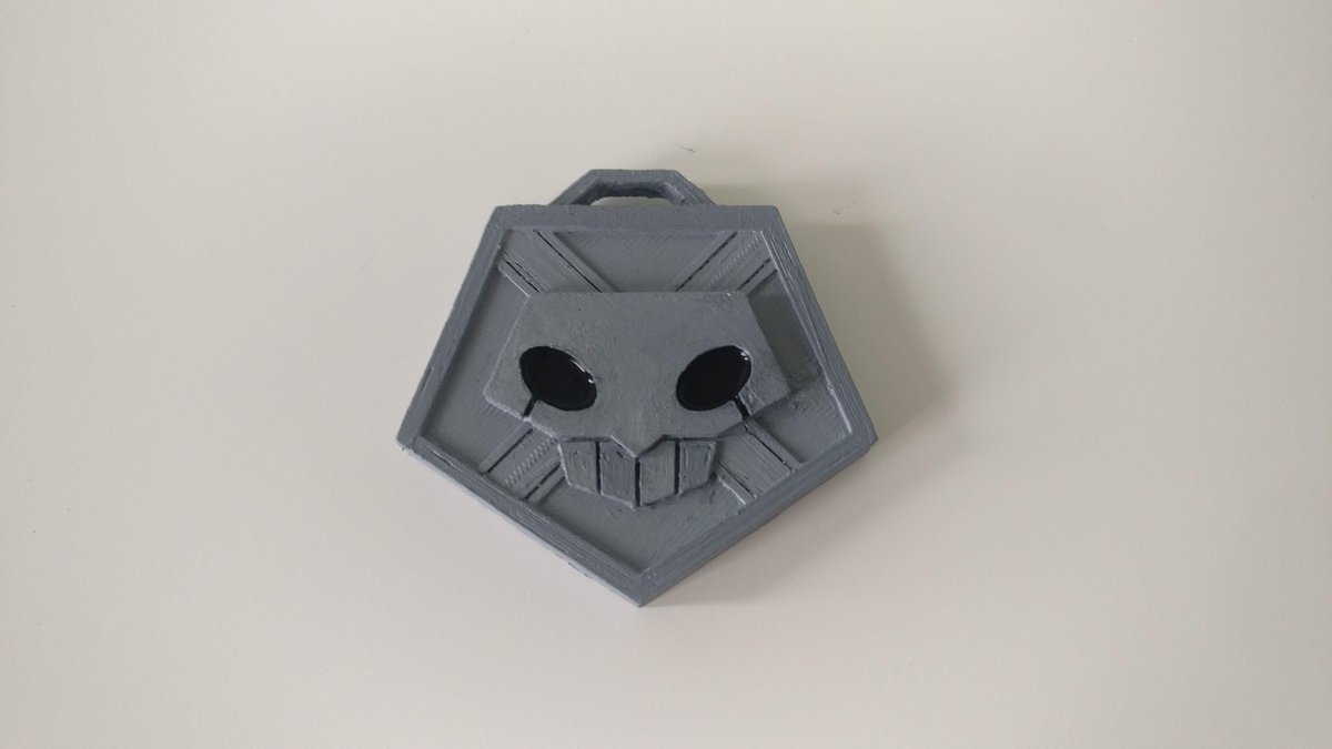 Following our first 3D printing tutorial, here is the final product!Watch how we designed this badge: https://www.twitch.tv/pluripro Tune in Monday's at 8PM EST for more printing! #3Dprinting  #bleachanimereturn