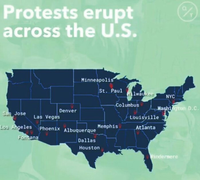 Konon, Amerika Serikat seringkali menjadi rujukan demokrasi diterapkan. 

Tapi lihatlah hari ini, Minneapolis, LA, Dallas, New York, Louisville mulai terbakar.

Kematian seorang kulit hitam, puncak gunung es dari sekian kasus tindak kekerasan yg dilakukan aparat kepolisian.