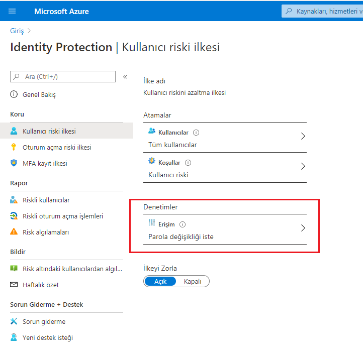 mparlakyigit's tweet photo. #AADIdentityProtection üzerinde oluşturduğum ilke sayesinde farklı bir konumdan #Office365 üzerinde oturum açmaya kalktığımda kullanıcı hesabında #MFA etkinleşerek parolanın değişmesi sağlandı.https://t.co/04A1YkT4ft https://t.co/T1Dzi138sl