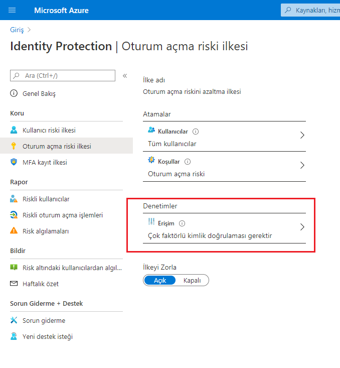 mparlakyigit's tweet photo. #AADIdentityProtection üzerinde oluşturduğum ilke sayesinde farklı bir konumdan #Office365 üzerinde oturum açmaya kalktığımda kullanıcı hesabında #MFA etkinleşerek parolanın değişmesi sağlandı.https://t.co/04A1YkT4ft https://t.co/T1Dzi138sl