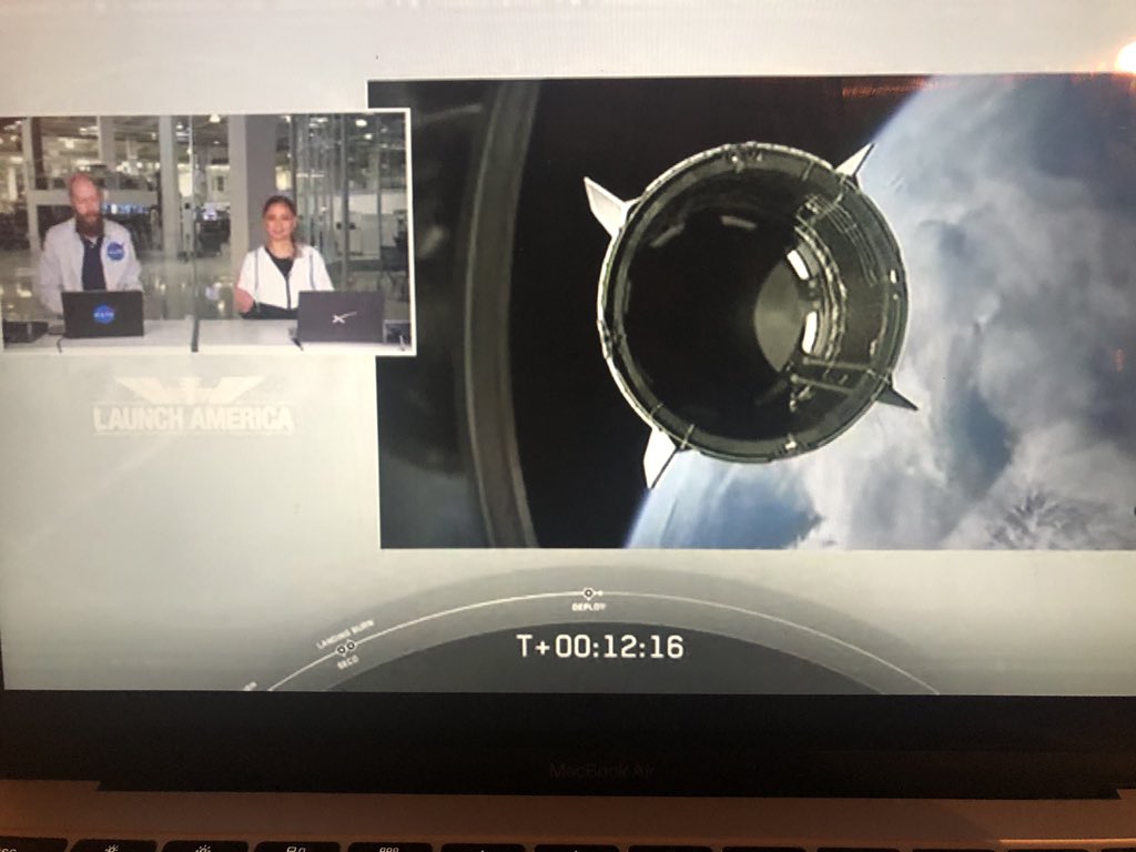 There she goes 😍 Go Dragon Go! Congratulations to all friends <a href="/SpaceX/">SpaceX</a> and <a href="/NASA/">NASA</a> <a href="/Astro_Doug/">Col. Doug Hurley</a> <a href="/AstroBehnken/">Liam</a> you have just launched a new era of spaceflight! A truly historic day for humanity 🚀✨🧑🏻‍🚀 #launchamerica #commercialcrew #theskyisnotthelimit