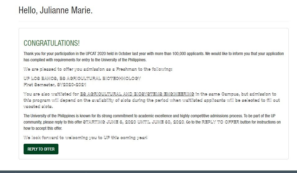 jlnnxmr's tweet photo. PASSING #PLMAT2020 WAS ENOUGH OF A BLESSING FOR ME, AND THEN ANOTHER CAME ALONG. I PASSED #UPCAT2020!!! I'M SO THANKFUL SA LAHAT NG PEOPLE NA KASAMA KONG TAHAKIN TO HUHUHU PARA SA INYO ANG MGA STEPPING STONE NA ITO! https://t.co/UDmUn2cihe
