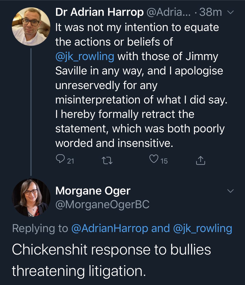 Morgan Oger, the activist who spends much of their time trying to shut down rape crisis centres that won’t admit men, thinks JK Rowling is like Jimmy Saville.