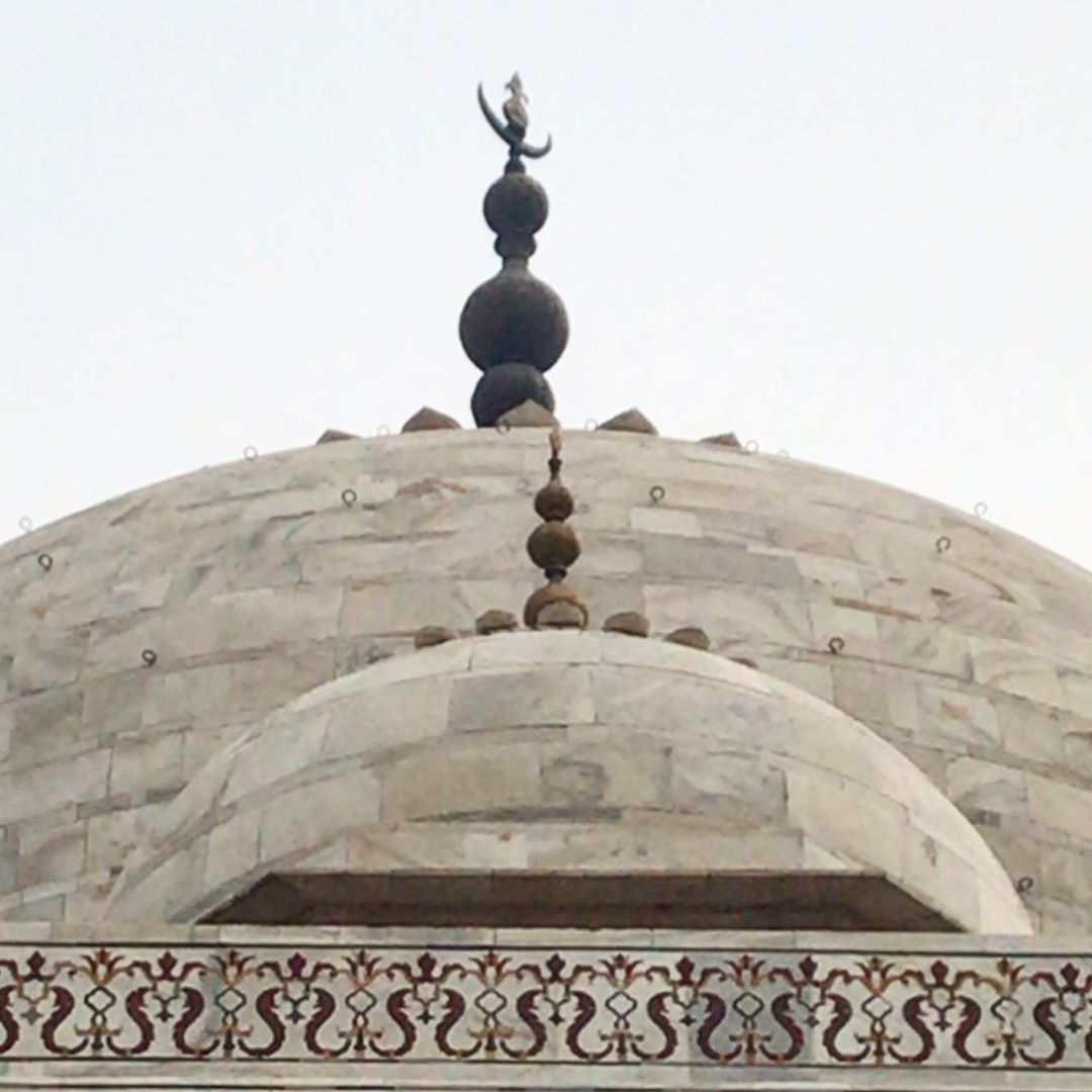If you take a closer look at the domes of the Taj Mahal, you might notice there are many hooks on them. These hooks were put on the Taj to put a green canopy over it so that during air raids, bombers won't notice the Taj Mahal's shining domes and won't bomb them.  #WWII  #TajMahal