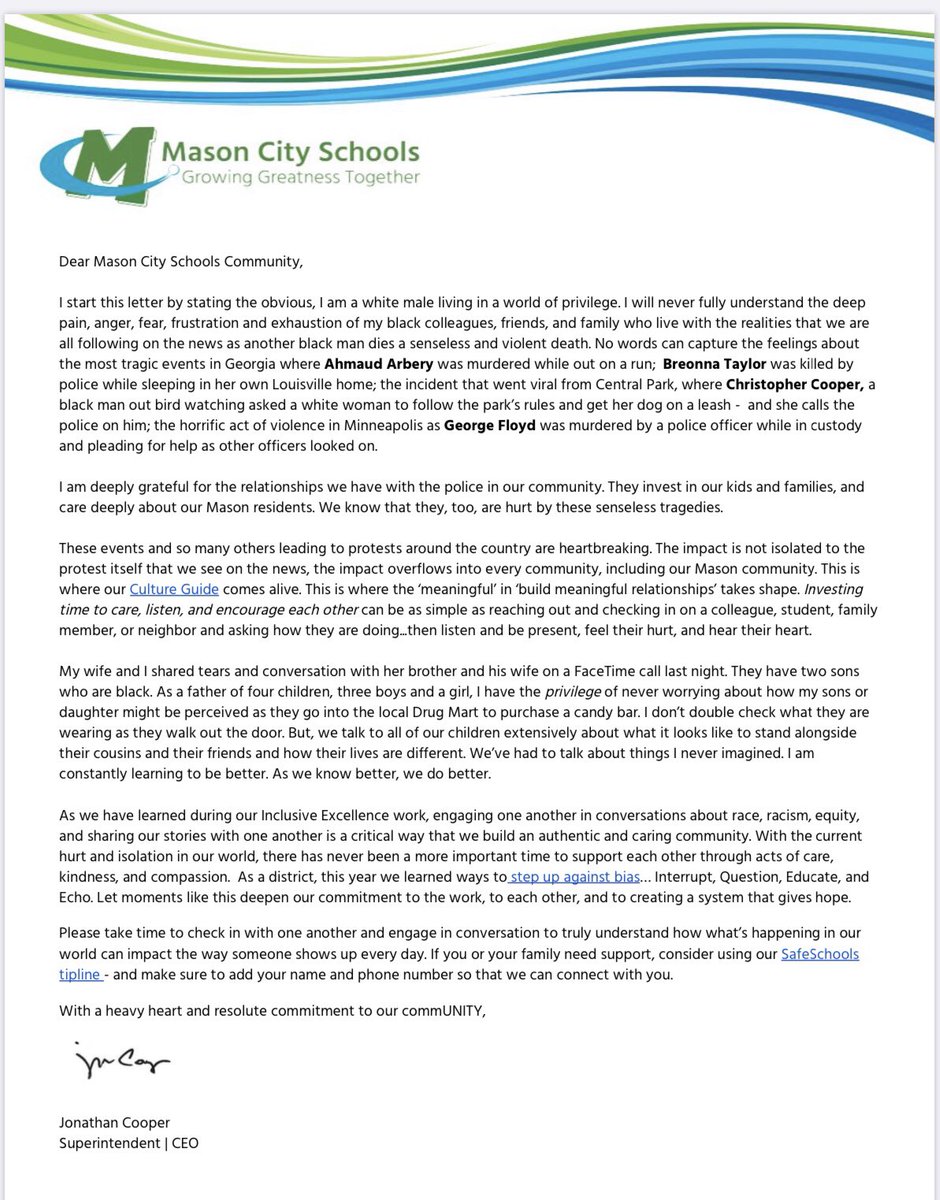 cooperlearns's tweet image. I’m a white male living in a world of privilege. I’ll never fully understand the deep pain, anger, fear, frustration &amp;amp; exhaustion of my black colleagues, friends, &amp;amp; family. drive.google.com/file/d/1ZAc3sy…