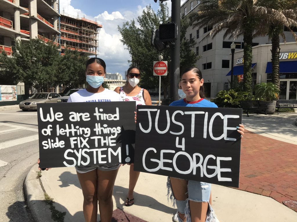 I walked here with West Orange High rising senior Yania Baber, (left) it’s her first time out to protest but she said “enough is enough.”