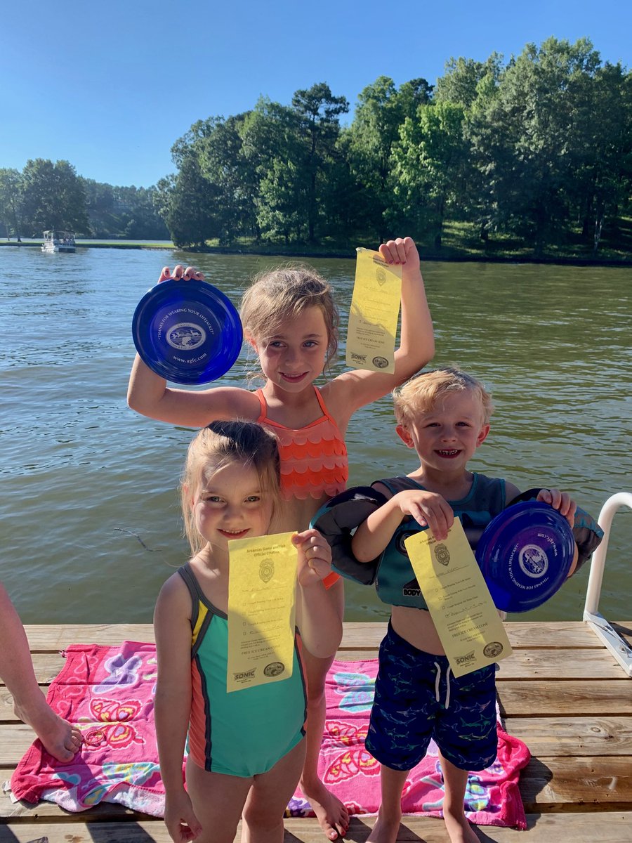Thanks to the <a href="/ARGameandFish/">Arkansas Game and Fish Commission</a> officers on Lake Hamilton who stopped by and gave our kids citations for free <a href="/sonicdrivein/">Sonic Drive-In</a> Ice Cream. Really appreciate it and a great group of guys!