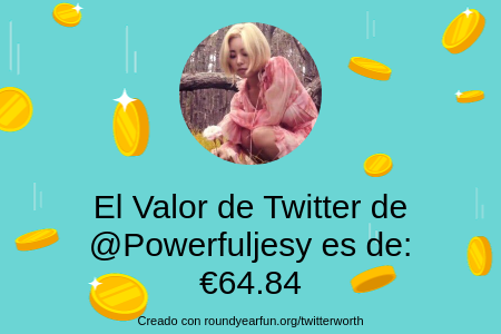 Powerfuljesy's tweet photo. Mi valor en Twitter es de: €64.84

Encuentra el tuyo(a) con https://t.co/oKqgLsRxq2

⠀ https://t.co/pPvLMNuDKN