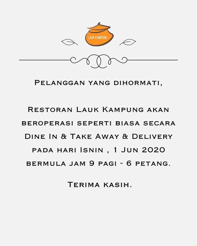 lauk Kampung_official on Twitter "Dear customer, We are happy to