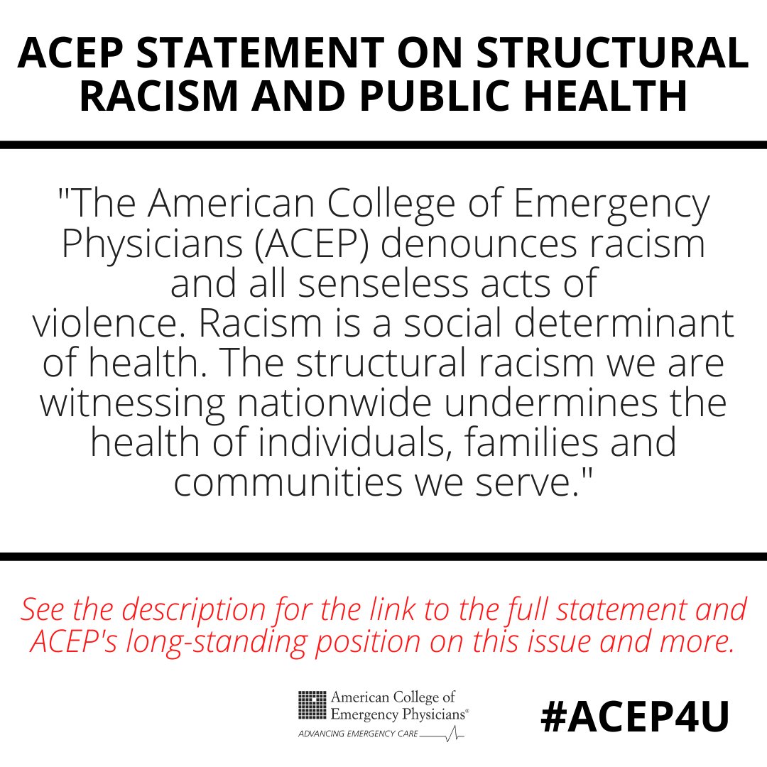 'For eight minutes, George Floyd pleaded for his life as a Minneapolis police officer kept a knee on his throat, but no medical attention was rendered.' 'ACEP sees these acts as a public health emergency.' Read ACEP’s Full Statement Release: emergencyphysicians.org/press-releases…