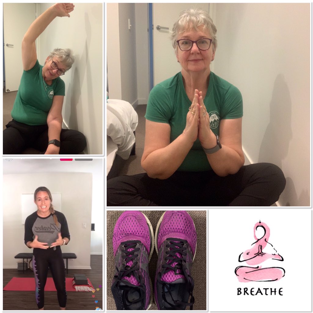 When you are in a hotel room and your room mates are asleep 💤 this Peaker decided to do the #mpcflow in her room and I used my joggers for blocks. #mpc2020 #aussiepeaker #mpcvirtualgala 🧘‍♀️🧘‍♀️ @SamHeughan @MyPeakChallenge