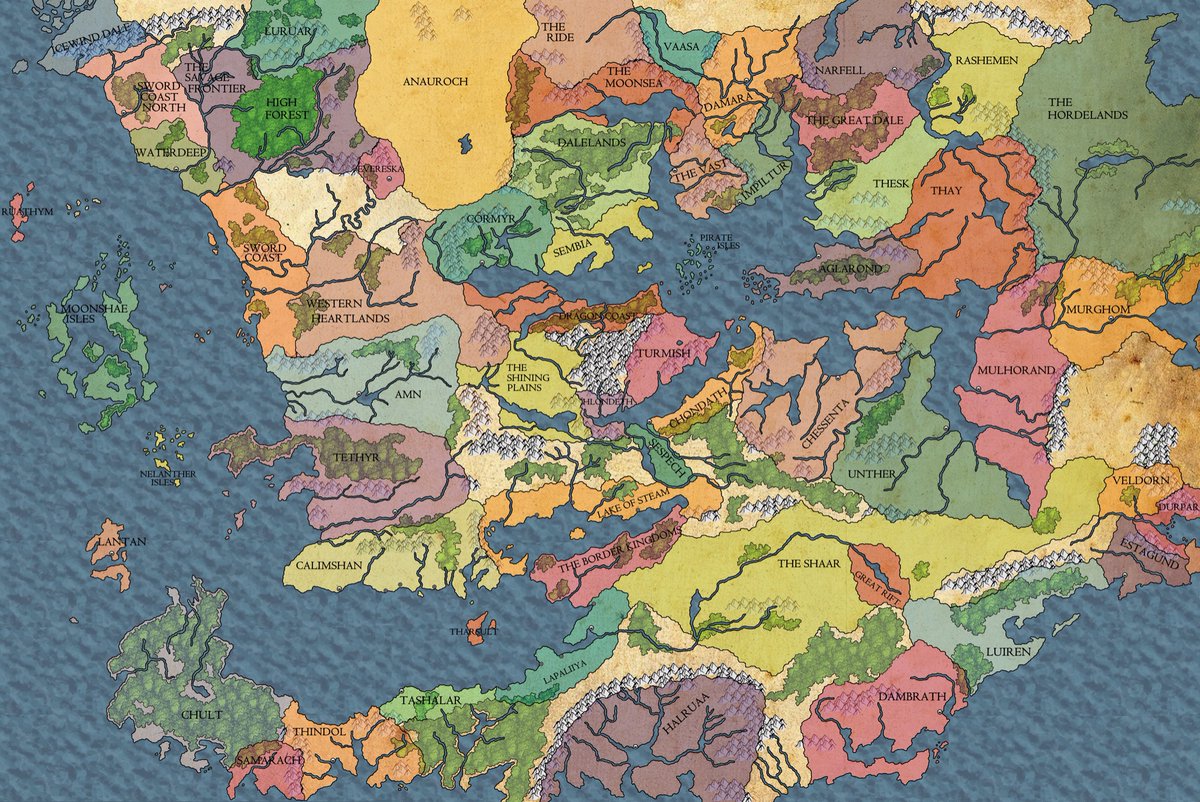 detailed political map of #Faerun from D&D! #faerun #faerunmap #politic...