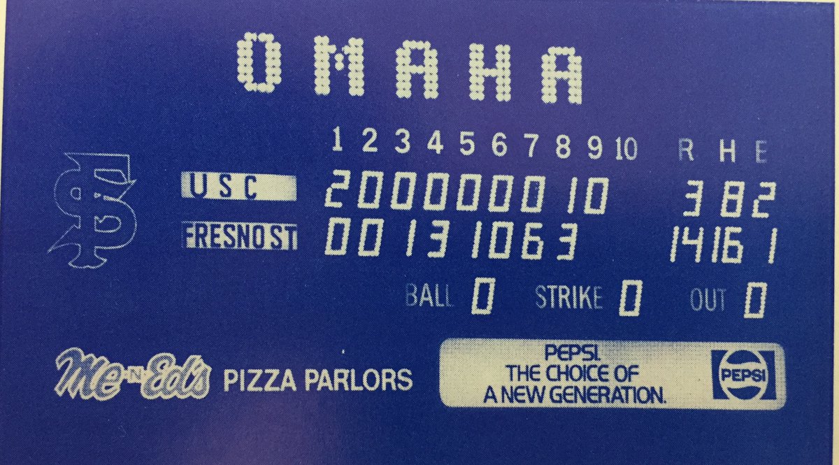 Eddie Zosky’s bomb in 8th provided 3 more, & ‘Dogs blasted Trojans 14-3 to advance to Omaha for 2nd time in school history & 1st time in 29 yrs. Unforgettable moment for 5,673 there, for thousands more watching live on  @cbs47 w/ @randyrosenbloom &  @reallocalmarc on the call…(6/7)