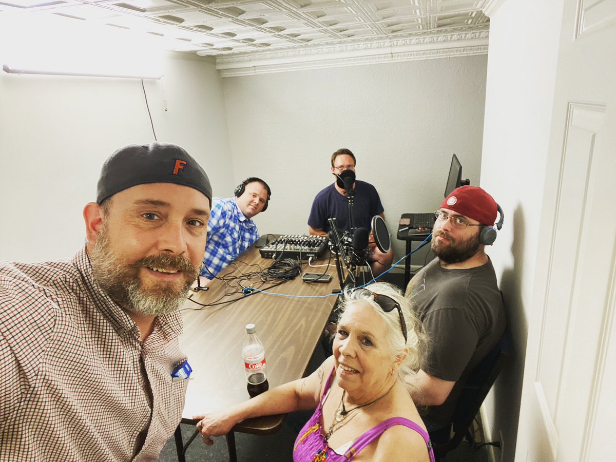 CryptaPodcast's tweet photo. Recording today at our brand new Goose and Gridiron studios. With special guest, Anthony’s mom. Look for our latest #cryptapodcast to drop tomorrow on your favorite listening platform. https://t.co/qfyYOIxHa7