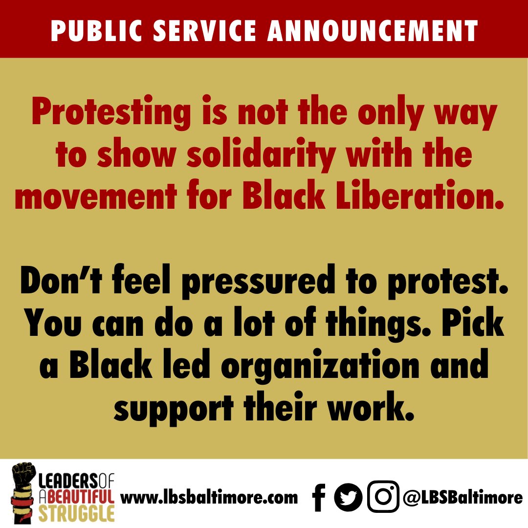 LBSBaltimore's tweet photo. PSA: We don’t believe that we should tell people what to do to express their anger. 

Here are some general things we want people in #Baltimore to be mindful of as you decide what you are going to do.

Please share with anyone who will be protesting. 

#GeorgeFloyd
#BreonnaTaylor https://t.co/IiqnQ9WVkD