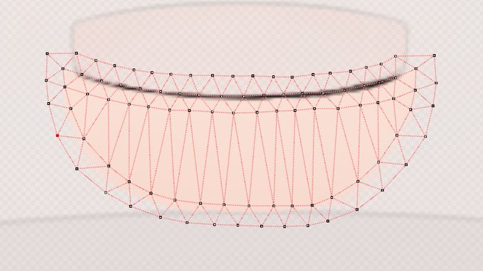 なかなか綺麗に口のメッシュ打てた気がする 