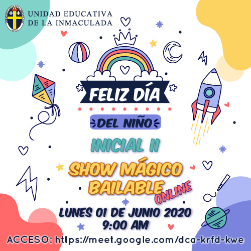UELIQuito's tweet photo. Este año el #COVID19 no detiene el festejo del Día del niño, compartamos la felicidad de nuestros niños junto a la #Inmaculadaquito y sus actividades #online. #QuedateEnCasa https://t.co/a6nHMhdK9L