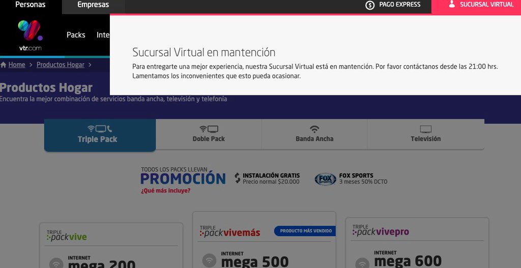 Pajarracoflaite's tweet photo. No contestan el teléfono, el internet es más lento que el Pepe Rojas con y encima se les cae la sucursal virtual. Pero, para cobrar, vuelan! Púdranse, @VTRChile https://t.co/tK6nkTRNuU